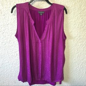 Pink Flowy V-neck Top XL